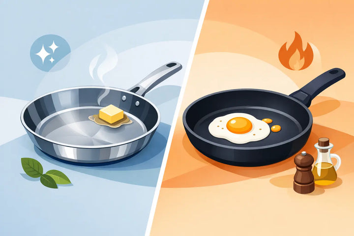 Nerūsējošā tērauda vai non stick panna - ko izvēlēties?
