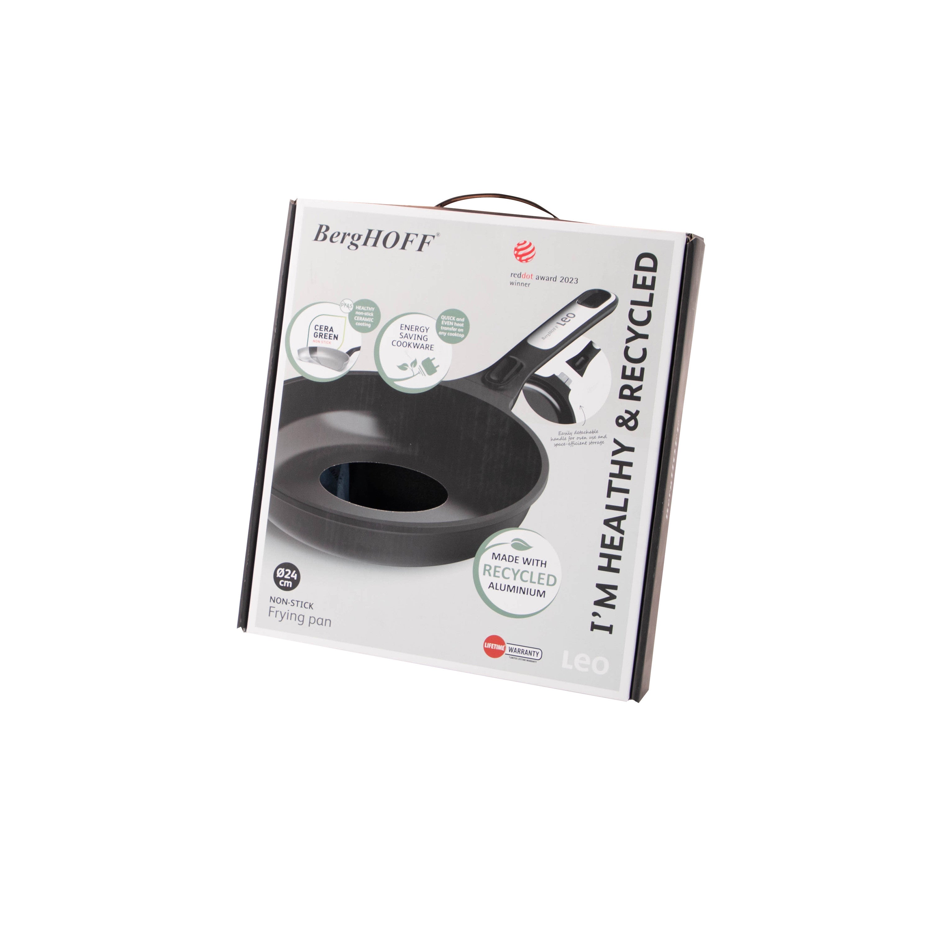 BergHOFF 24cm Frying Pan - Phantom Series with Ceramic Non-Stick & Detachable Oven-Safe Handle