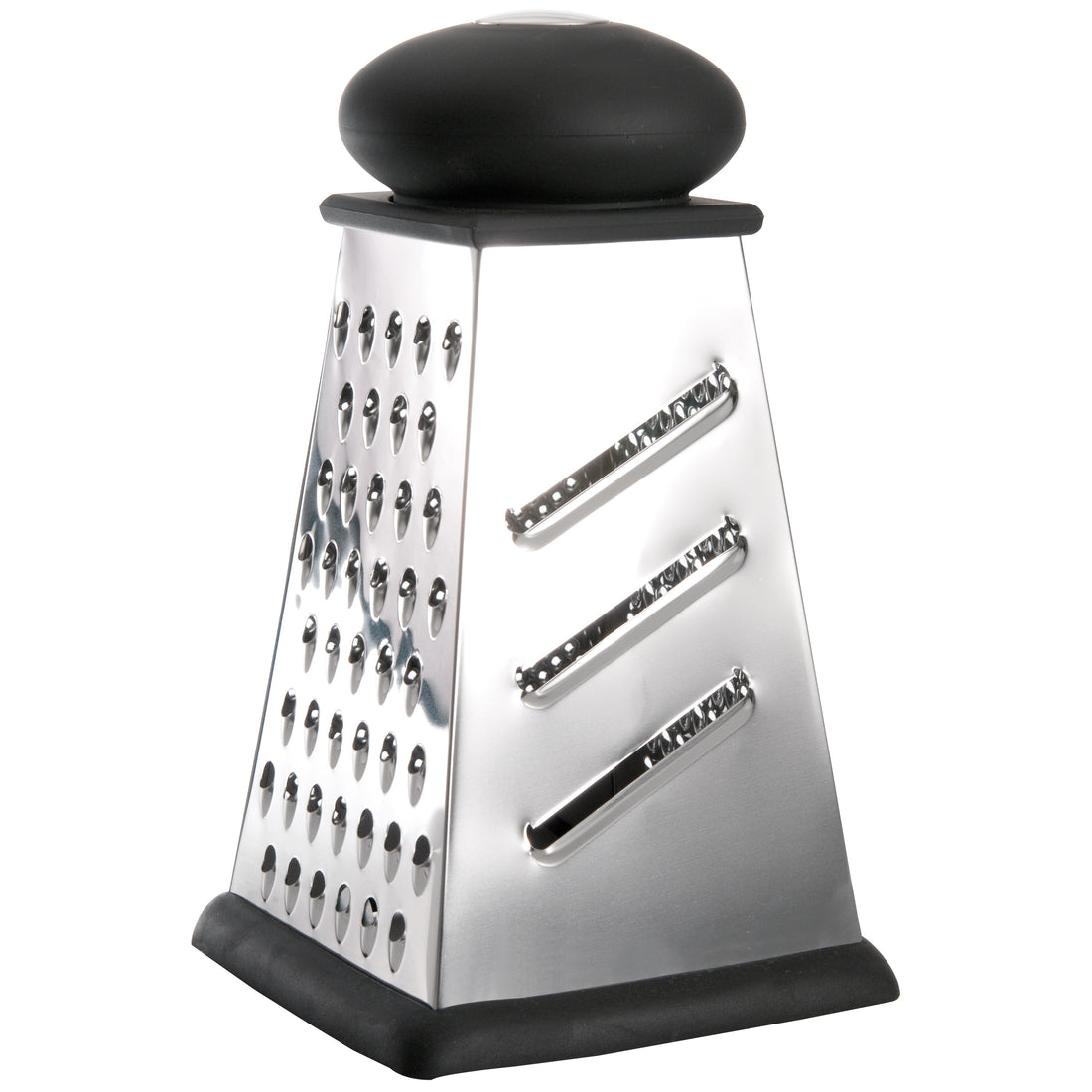 BergHOFF 4-Side Square Grater - Stainless Steel with Soft-Touch Handle and Rubber Base for Easy Grating