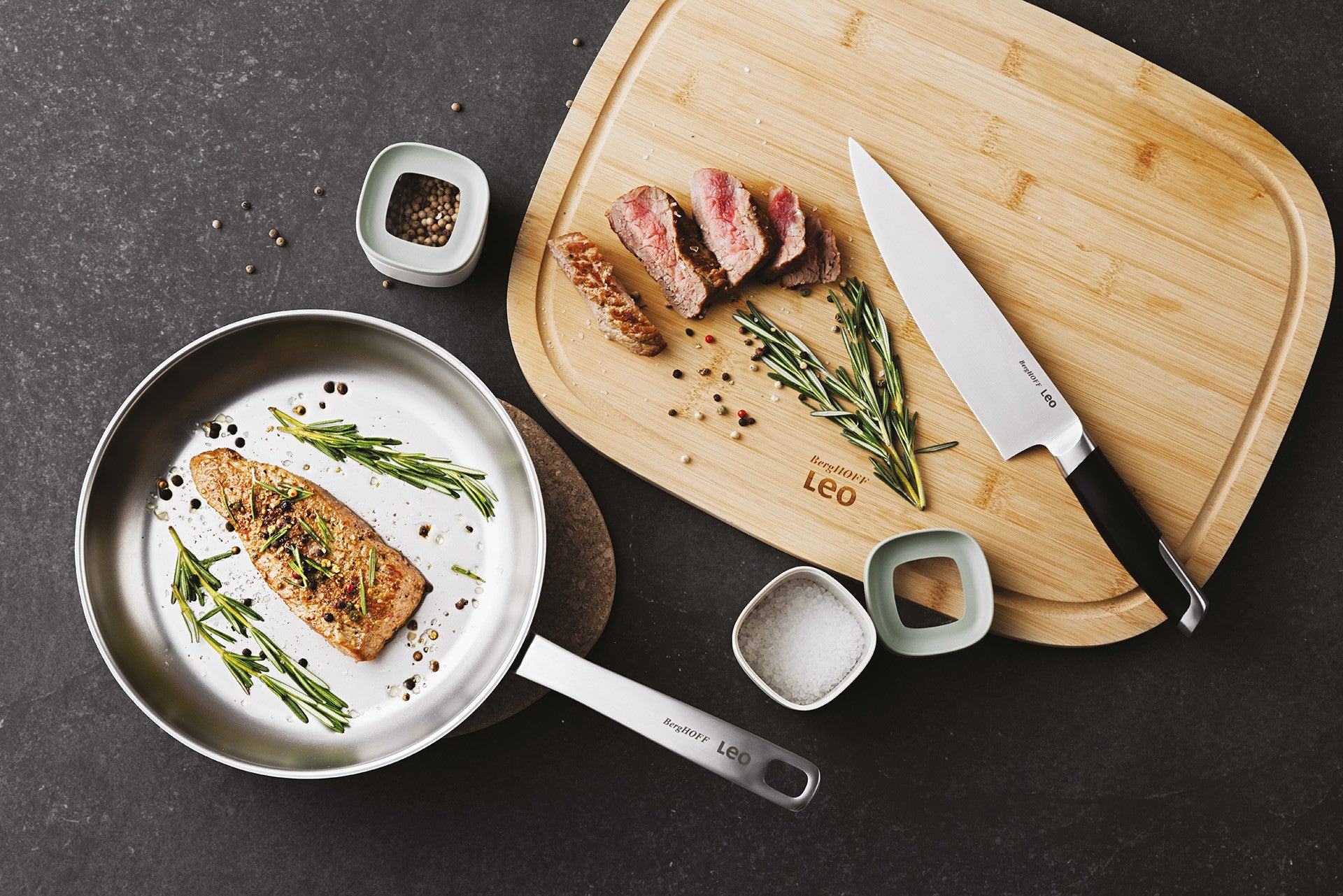 BergHOFF 24cm Frying Pan - Graphite Series with Stainless Steel Capsule Base & Elegant Finish