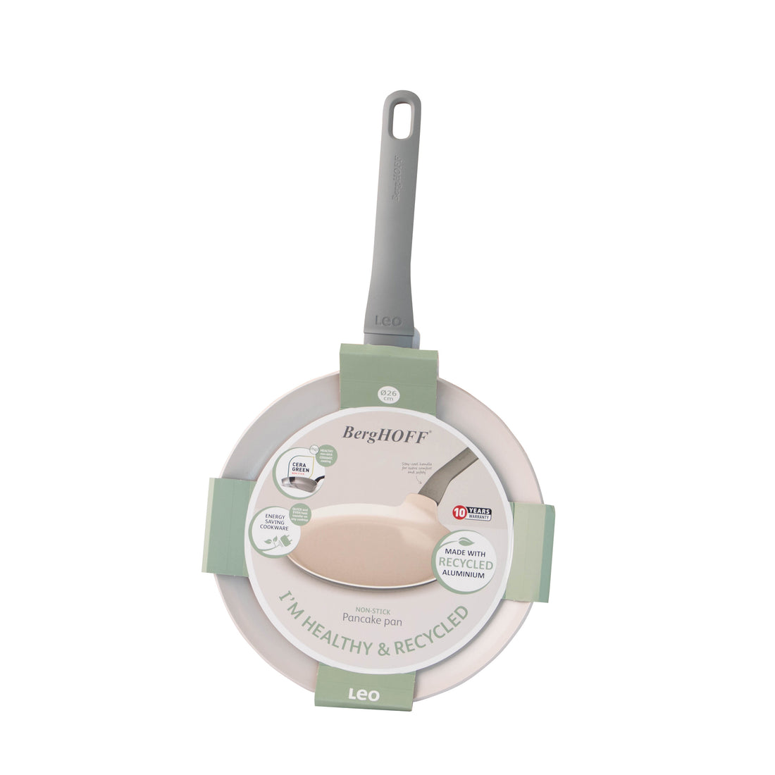BergHOFF 26cm Pancake Pan - Balance Moonmist Eco Non-Stick Pan with Stay-Cool Handle