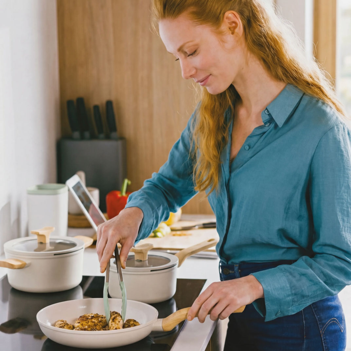 Balance 7 daļu nepiedegošo katlu komplekts, Cream – 8