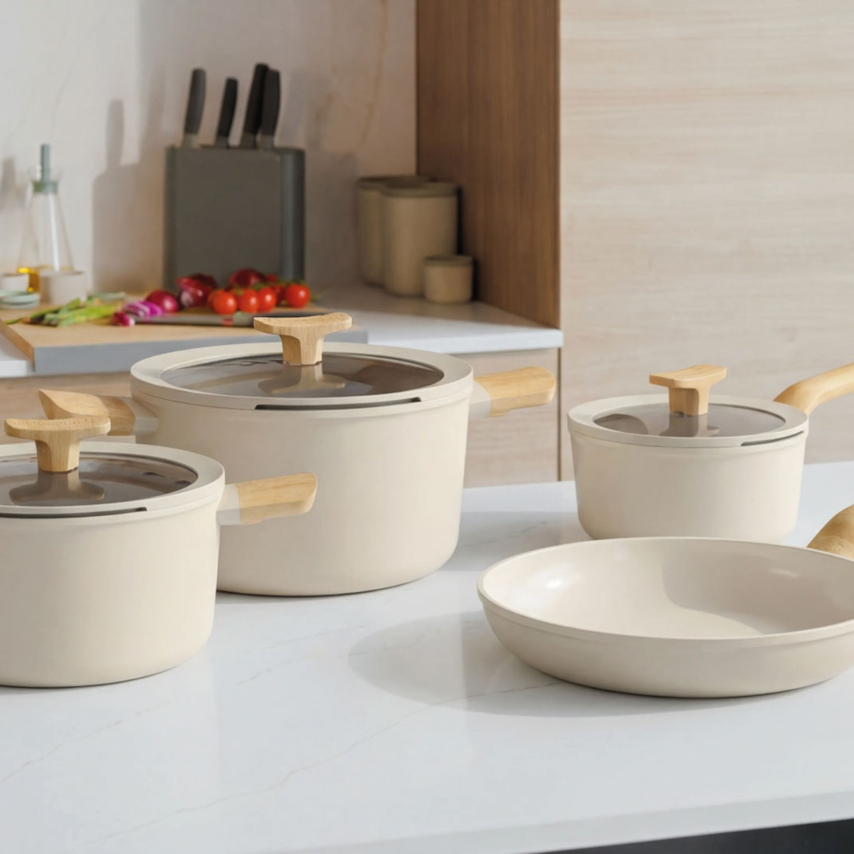 Balance 7 daļu nepiedegošo katlu komplekts, Cream – 6