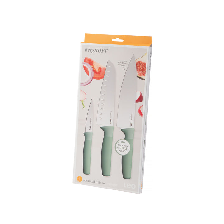 BergHOFF 3-Piece Knife Set - Forest Series with Paring, Chef and Santoku Knives for Everyday Use