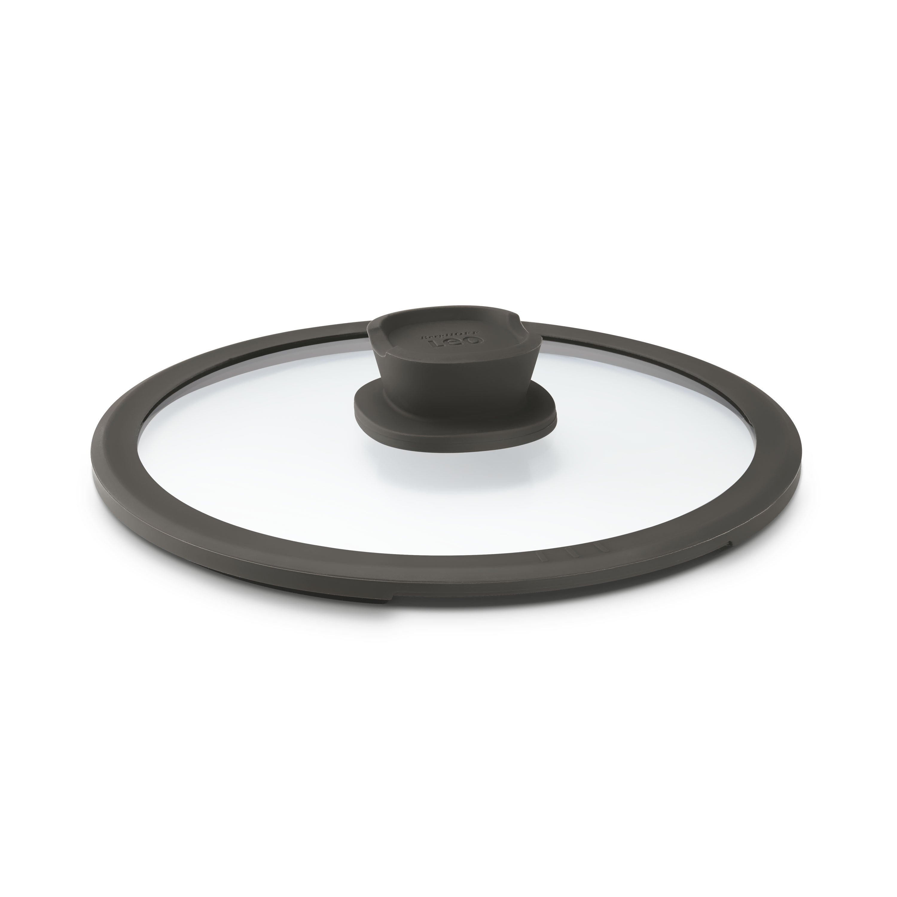 BergHOFF Glass Lid Stone+ 20cm - Transparent with Steam Vent, Silicone Rim and Stay-Cool Knob