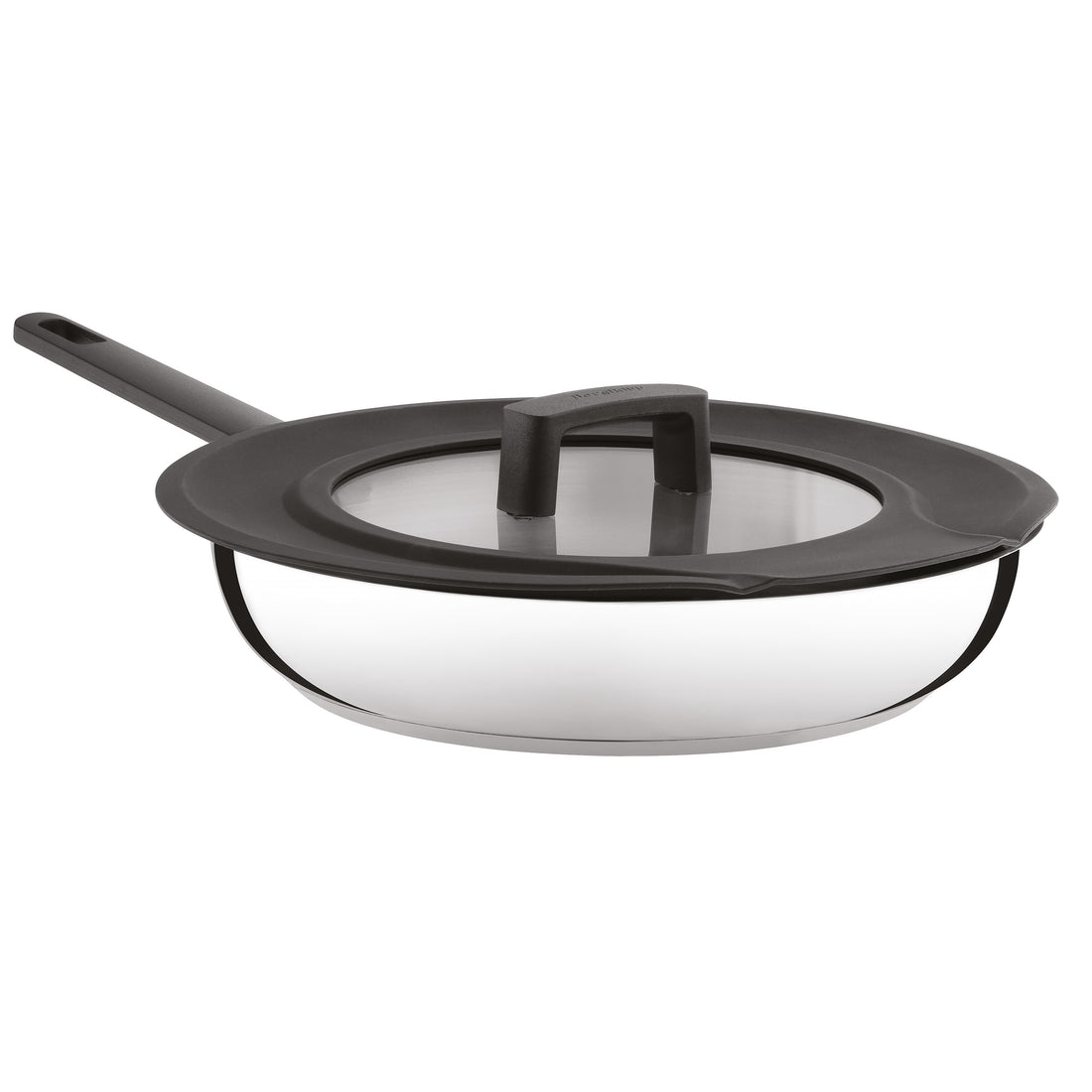 BergHOFF 3-Piece Frying Pan Set - Non-Stick Uqonic Downdraft Pans with Universal Silicone Glass Lid