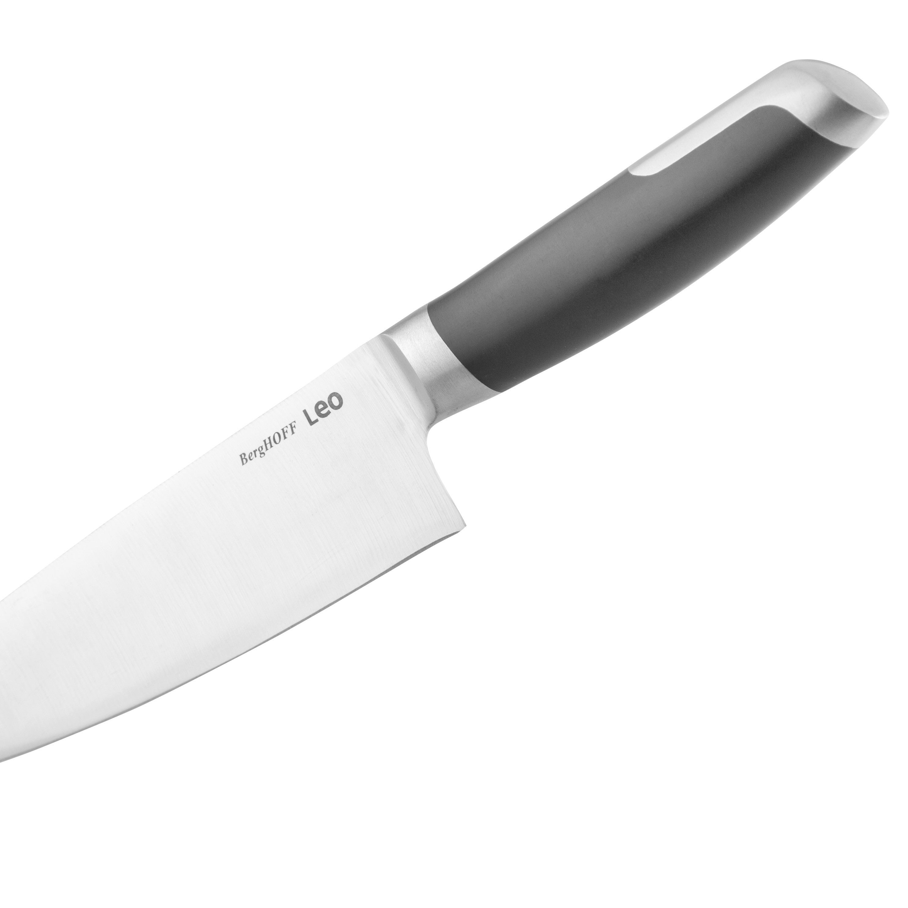 BergHOFF Chef's Knife 20cm - Graphite Series with Curved Tip and Wide Blade for Mincing and Light Cleaving