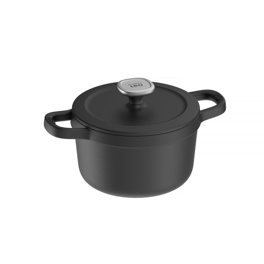 Graphite čuguna kastrolis ar vāku 20 cm