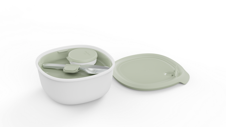 Sage Lunchbox with Flatware Set