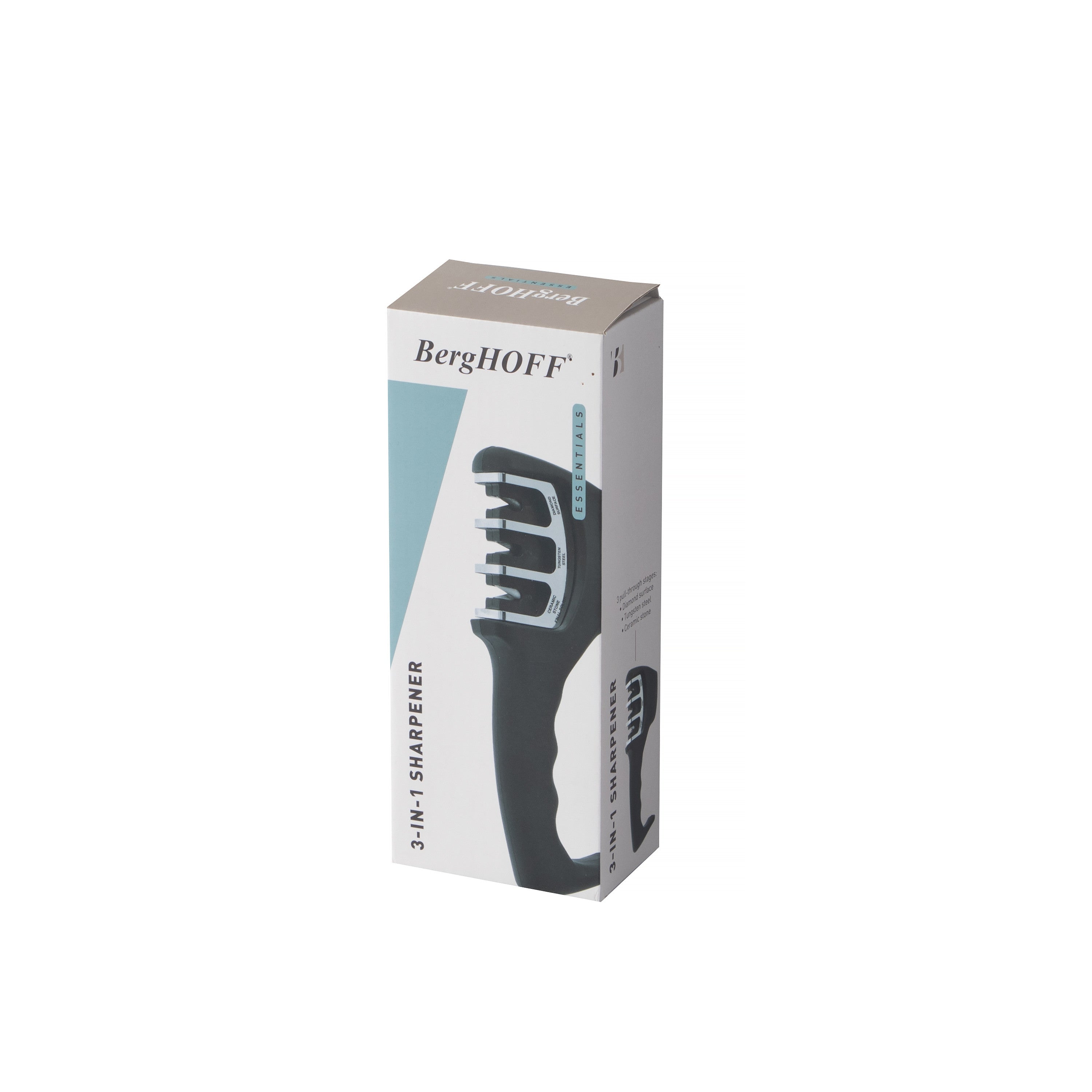 BergHOFF 3-in-1 Knife Sharpener, Black