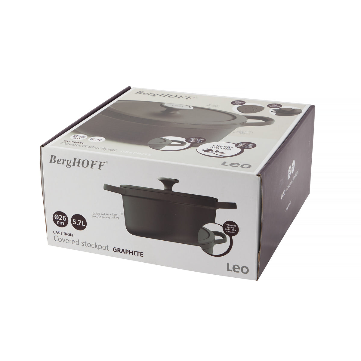 Graphite Cast Iron Covered Stockpot 26 cm – 7