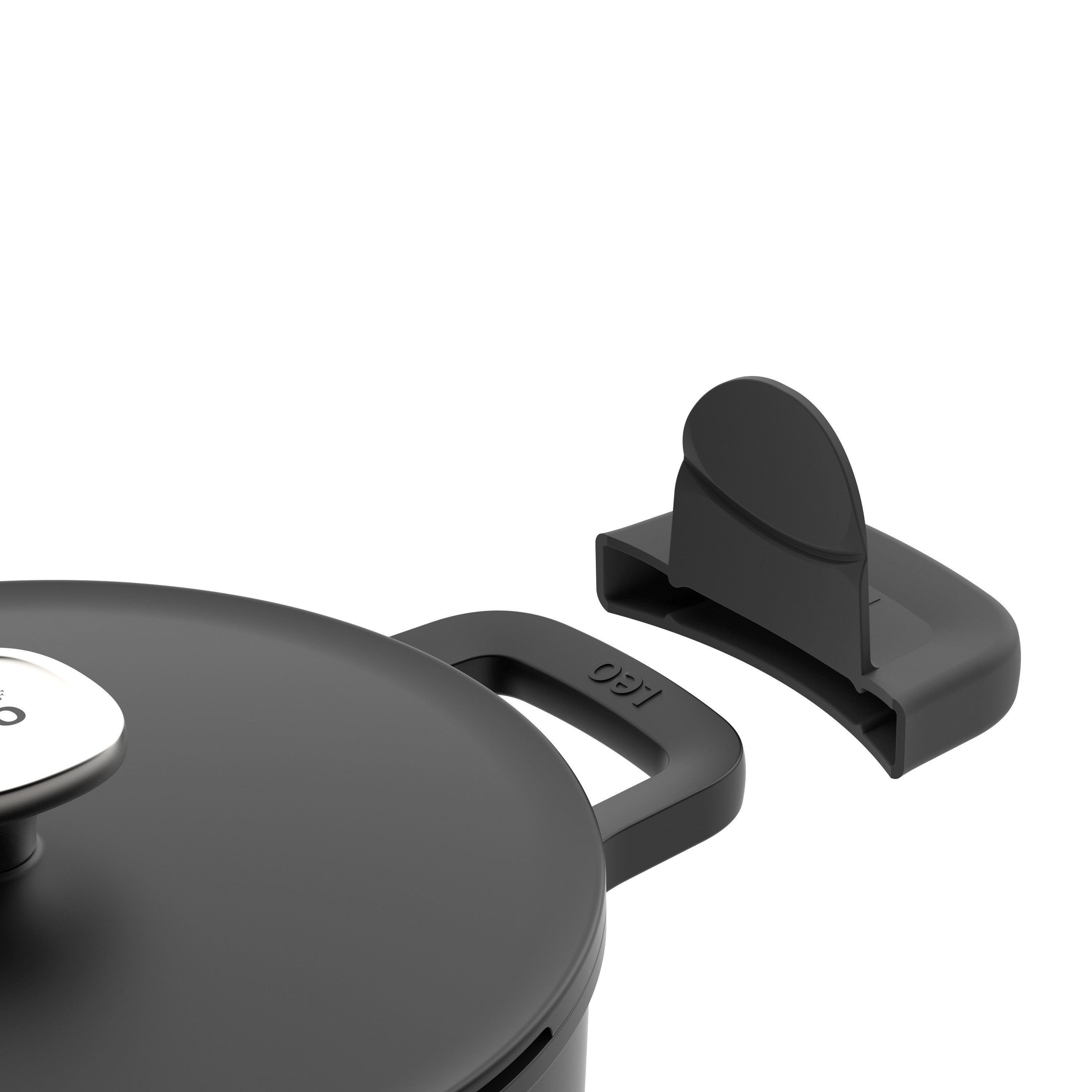 BergHOFF 20cm Casserole – Phantom Series with Silicone Sleeves &amp; Integrated Straining Glass Lid