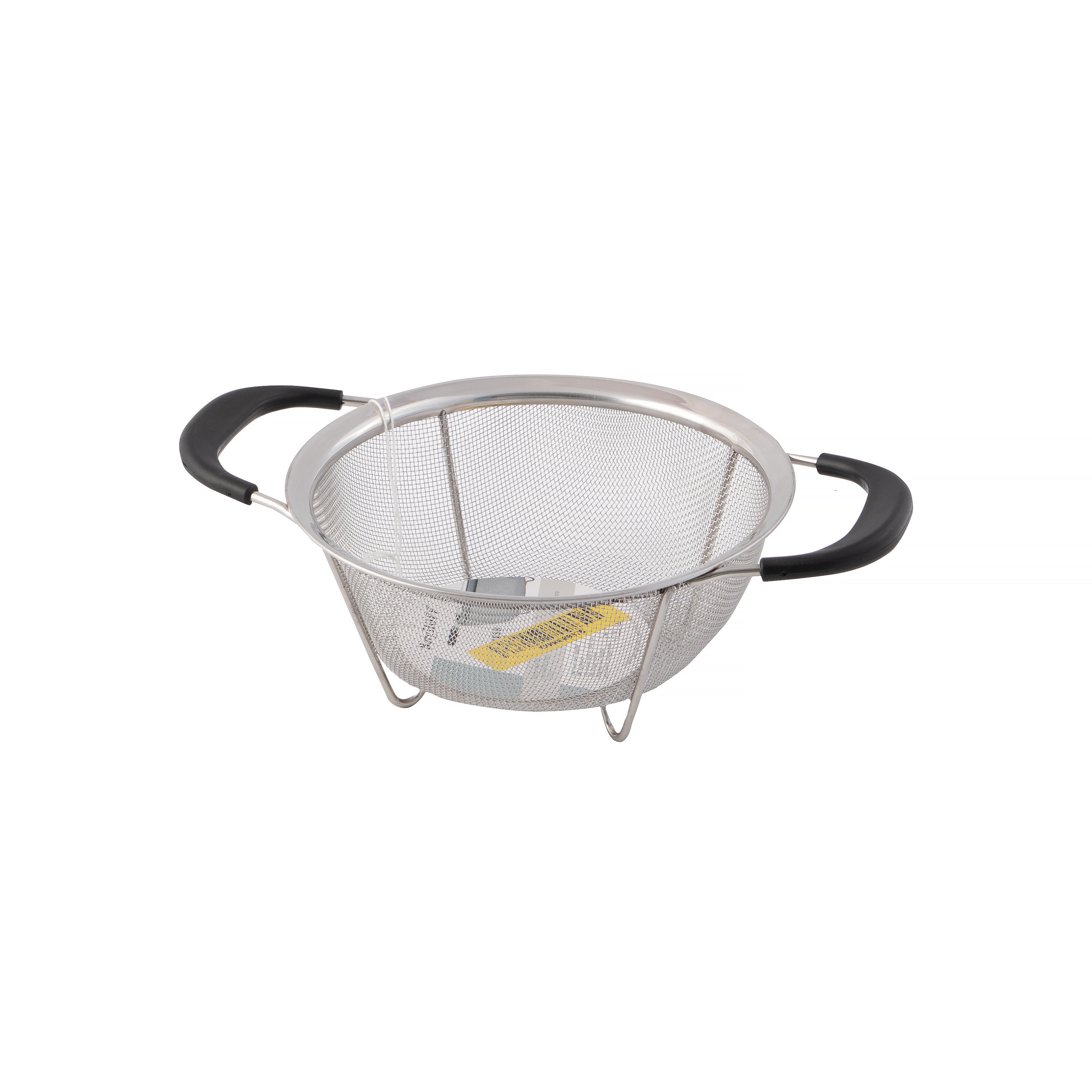 BergHOFF 19cm Round Mesh Colander – Stainless Steel with Fine Mesh, Cross-Welded Feet &amp; TPR Handles