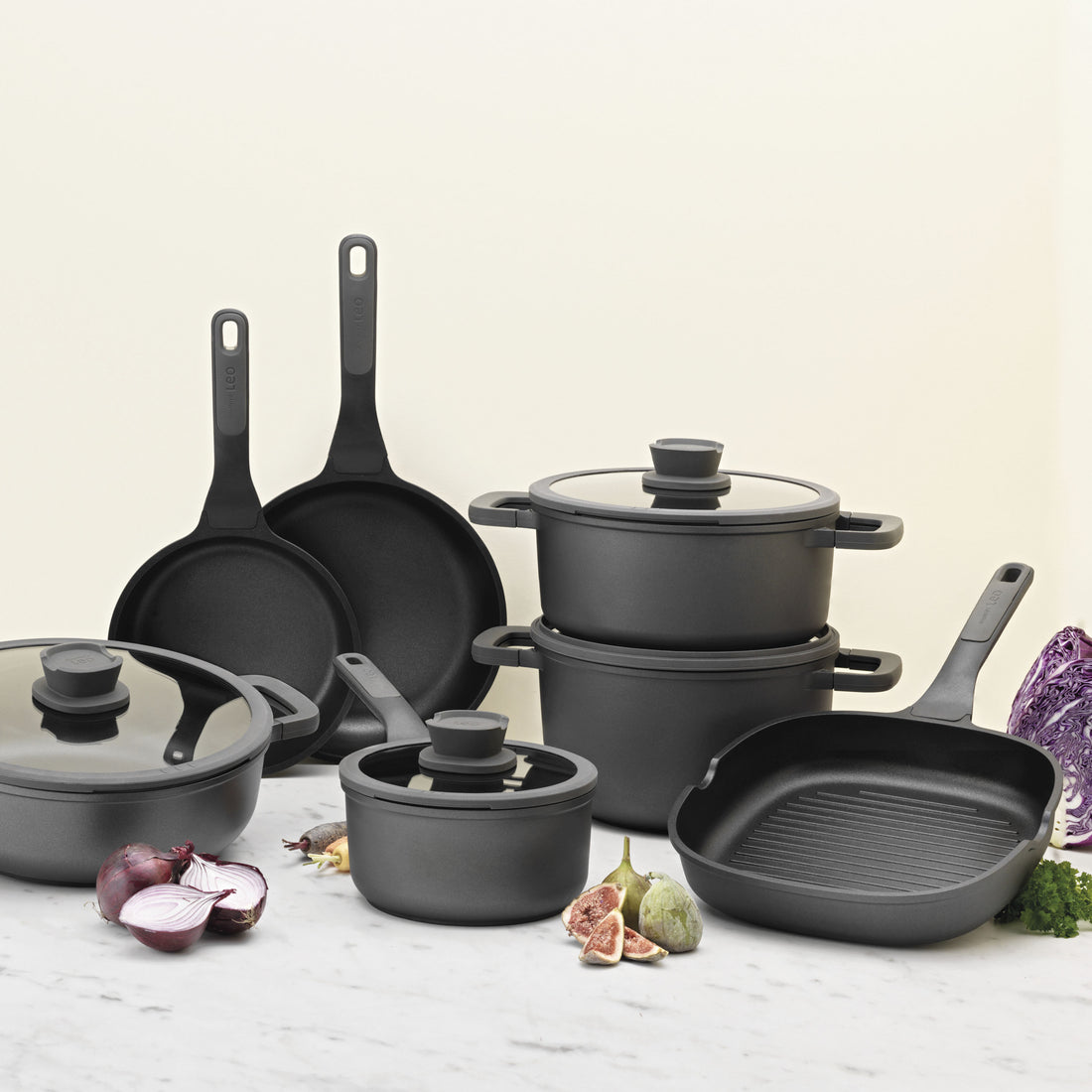 BergHOFF 20cm Frying Pan - Stone+ Series Cast Aluminium with CeraGreen Non-Stick & Soft Grip Handle